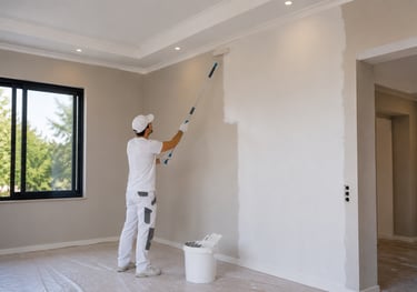 Travaux de peinture intérieure réalisés par un artisan qualifié pour des finitions propres et durabl