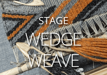 Stage Wedgeweave - tissage navajo en creation, motifs diagonals et navettes en bois avec les fils en