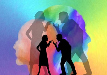 Streit Szene zwischen Frau und Mann
