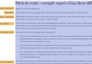 Pitch de vente : exemple
