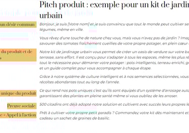 Pitch produit : exemple