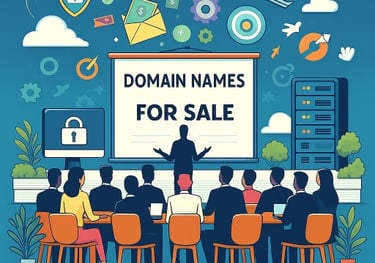 a business presentation of domain domains for sale