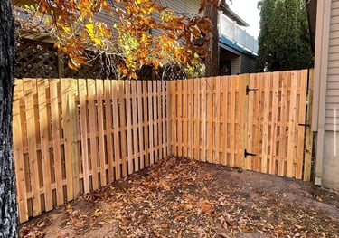 wood fenced in area