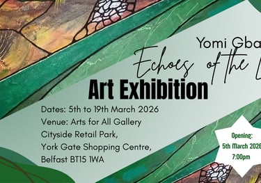 solo exhibition belfast, yomi gbamis art solo exhibition