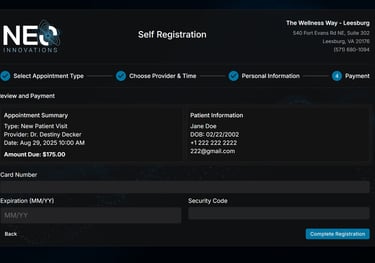 Self registration payment