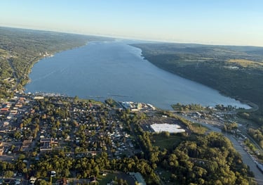Hot air balloon ride over Watkins Glen, NY