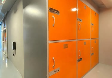 Warehouse locker and shelving setup for Storage Keys project in Dubai
