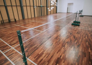 Wooden badminton court 