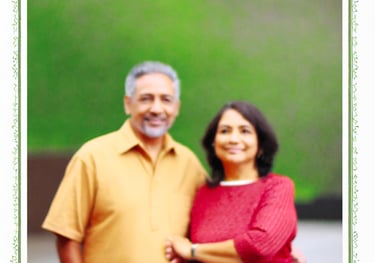 a man and woman standing next to each other