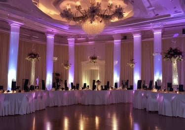 Up lighting for the wedding with DJ PS lighting solutions