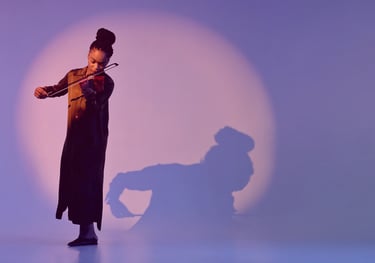 Dj ps at a wedding with a woman playing the violin