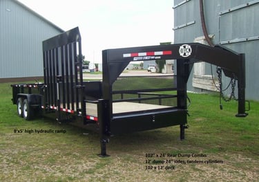 D&K side ramp, rear dump trailer