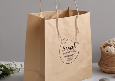 brown and green paper bag