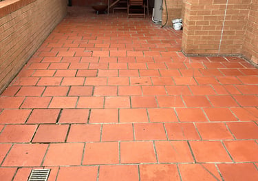 Residential outdoor renovation with interlocking decking tiles