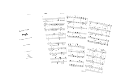 partition 1910 romain perda harpe trio a cordes