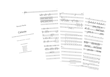 partition celeste romain perda quintette percussion marimbas vibraphone xylophone glockenspiel
