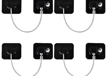 Refrigerator Lock, Baby Proof Cabinet Locks with Keys, Child Safety Locks for Cabinets 4 Pack
