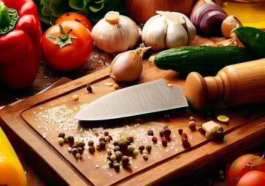 tabla de madera para preparar los alimentos