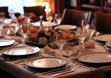 mesa prepara para la cena