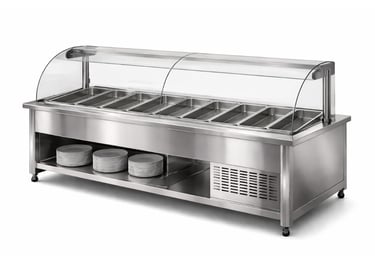 El autoservicio en acero inoxidable Perfecto para restaurantes, comedores industriales, y cafeterías