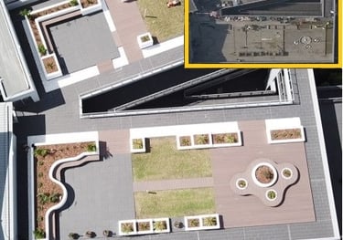 Rooftop Deck - Tractio, benches and tiles