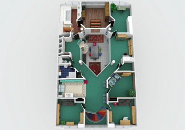 PLUS 3D floor plan with realistic materials and furniture