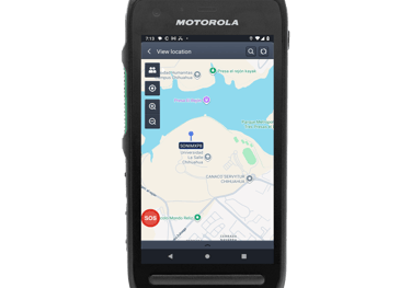 Motorola LEXL11 with Professional PTT License Showing Map
