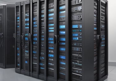 A laptop displaying a webpage with the text 'I design and develop experiences that make people's lives simple.' is placed on a wooden table. It is set in an outdoor seating area with white furniture and greenery in the background. The setting appears to be calm and conducive to work or relaxation.