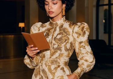 Example of gold bring used in photography to emphasize luxury