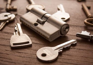 a bunch of keys on a table with keys