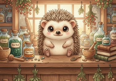 Rina the Hedgehog in her workshop
