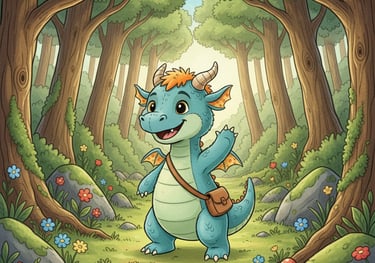 Ferdinand the dragon in the forrest