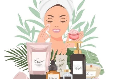 Woman applying makeup in natural light