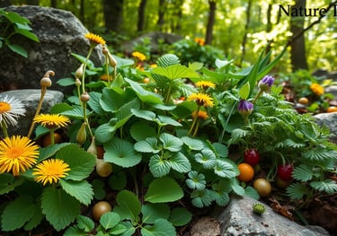 lush forest with flowers