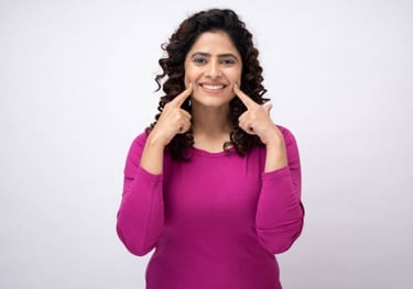 a smiling patient at white castle dental clinic katraj pune