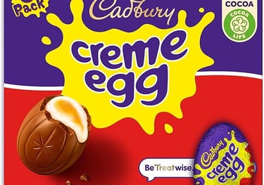 a cadton cremee egg egg with a chocolate egg