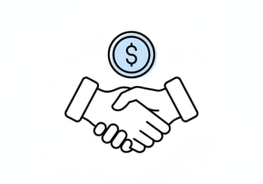 Handshake icon representing Suppbox revenue-sharing partnership with gyms