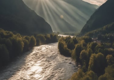 blue and white round illustration