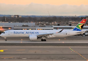 a plane is sitting on the runway at the airport