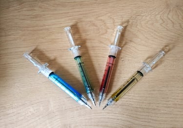 pens in the shape of syringes