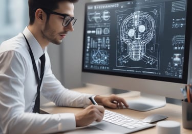 black and gray laptop computer near flat screen monitor