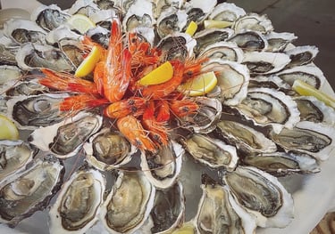 Ouverture d'huîtres, banc d'écaillé,