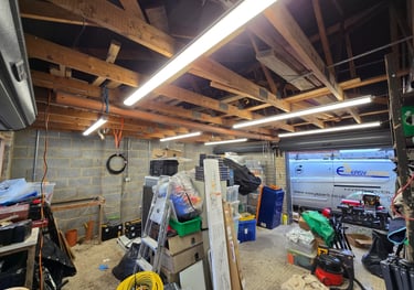 LED garage lighting and power installation in Ongar, Essex