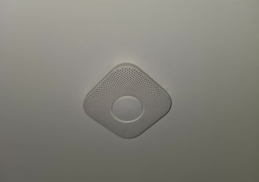 Nest smart smoke alarm installed on ceiling in Grays, Essex