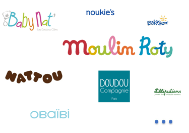 logo babynat noukies babysun nattou doudou et compagnie moulin roty obaibi lilliputiens marques