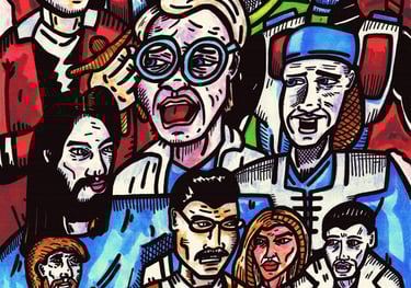 Heroes of Hell Hospital by J.R. Turvey - artist - Dicepool Party Comics