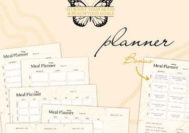 overview of printable planner templates in package - meal planner
