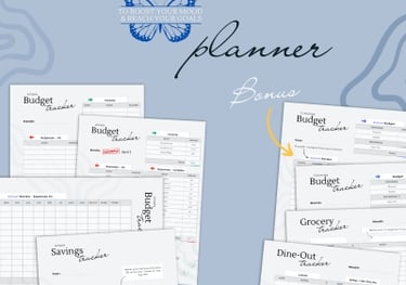 overview of printable planner templates in package - budget tracker and planner