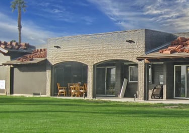Extensive exterior renovation of mobile home  in Palm Desert, California.