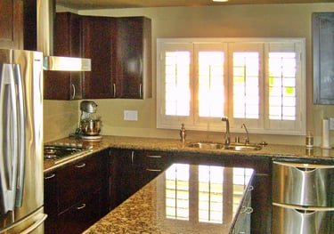Kitchen remodel of old mobile home in Palm Desert.